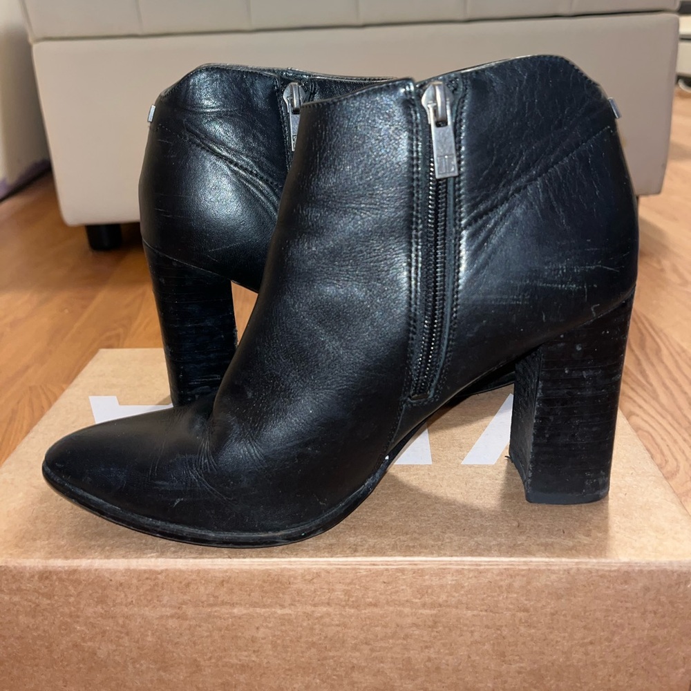 Ivanka Trump Pointy Toe Leather Heeled Bootie